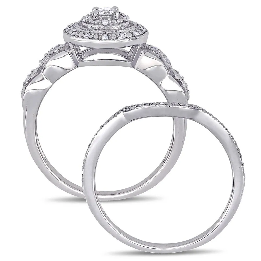 1/4ct TDW Diamond Infinity Halo Bridal Set in 10k White Gold by Miadora sold by Zulily product image thumbnail 5