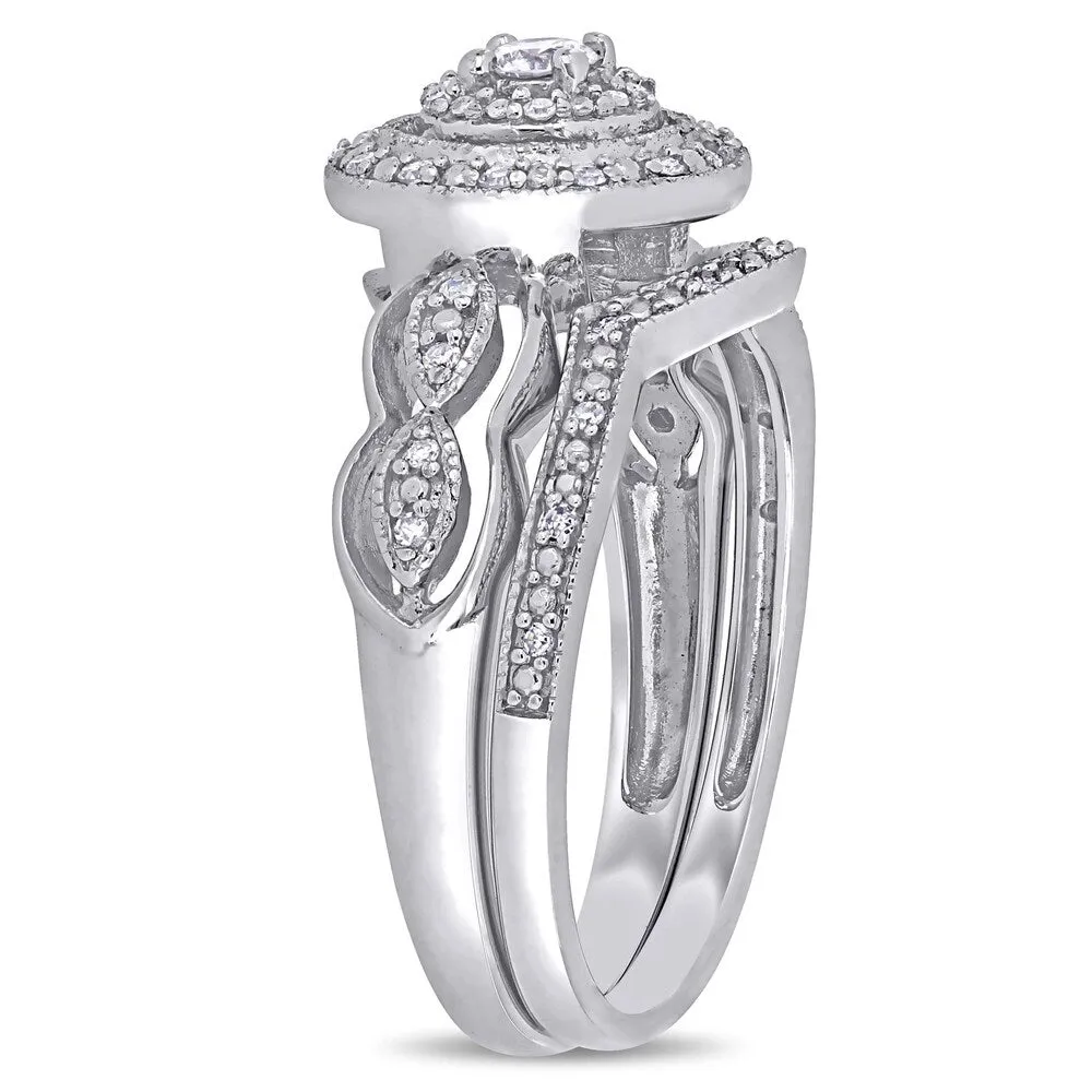 1/4ct TDW Diamond Infinity Halo Bridal Set in 10k White Gold by Miadora sold by Zulily product image thumbnail 4