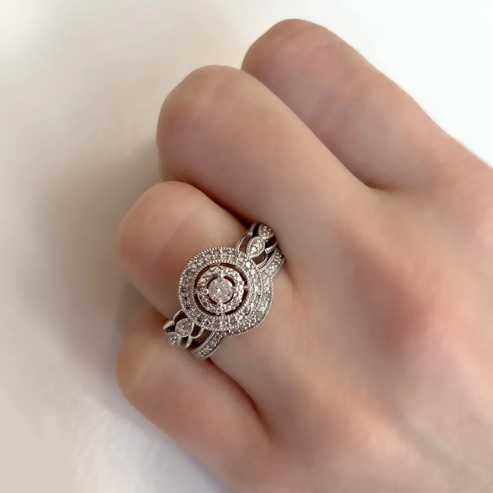 1/4ct TDW Diamond Infinity Halo Bridal Set in 10k White Gold by Miadora sold by Zulily product image thumbnail 2