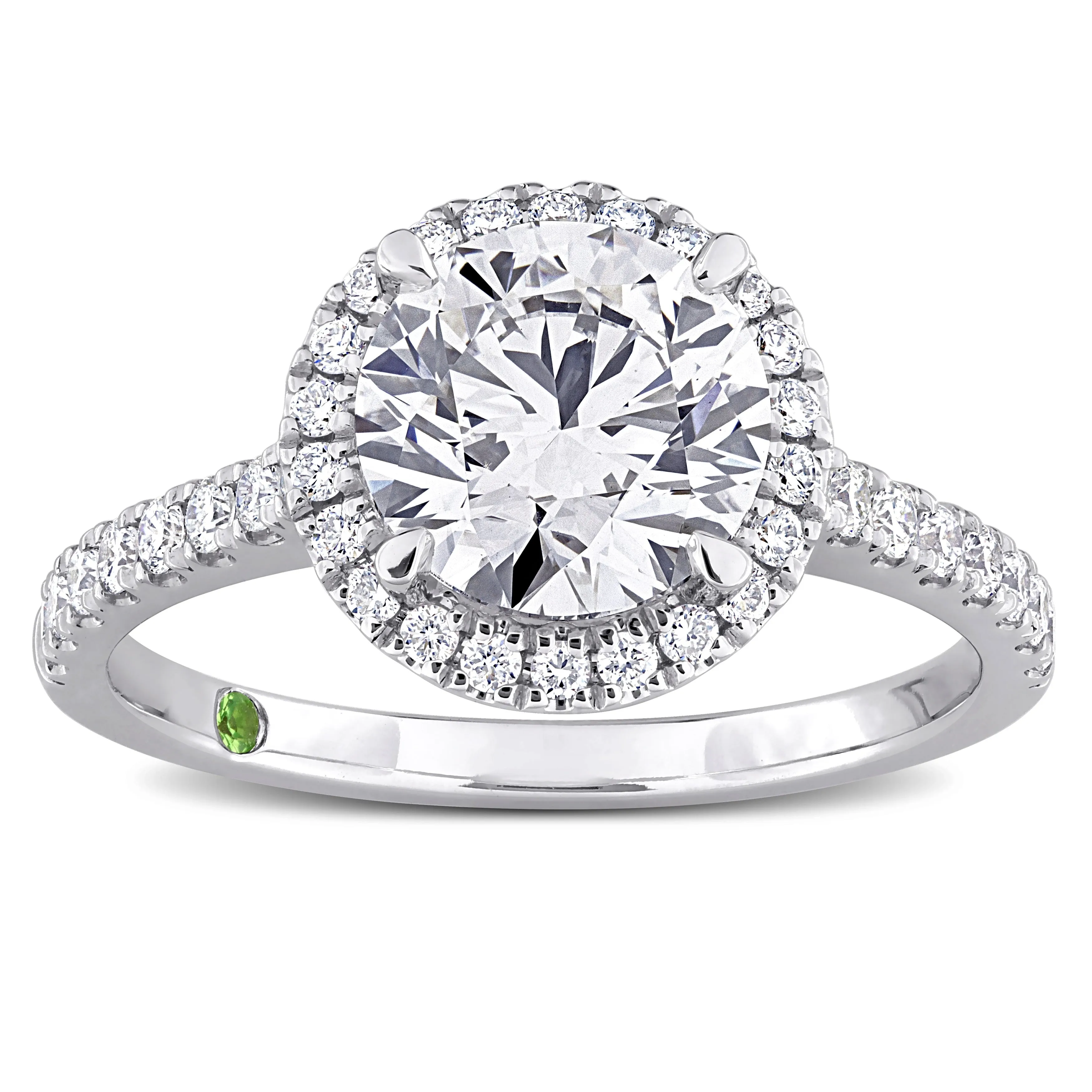 Created Forever 2 3/8ct TDW Lab-Grown Diamond and Tsavorite Accent Engagement Ring in 14k White Gold sold by Zulily product image thumbnail 2