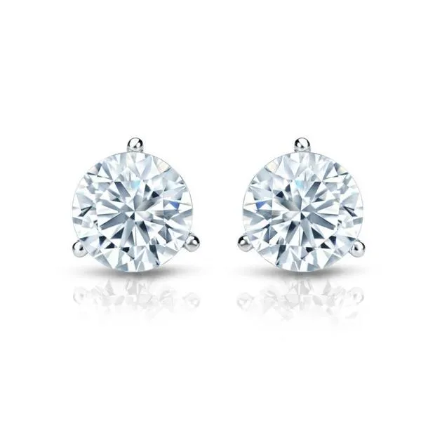 Auriya EGL USA Certified 14k White Gold 3-Prong Martini 3.70 ct. TDW Screw Back Round D sold by Zulily product image thumbnail 3