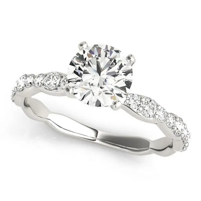Auriya 14k Gold 2 1/2ct Round Moissanite and 1/3ctw Diamond Engagement Ring sold by Zulily