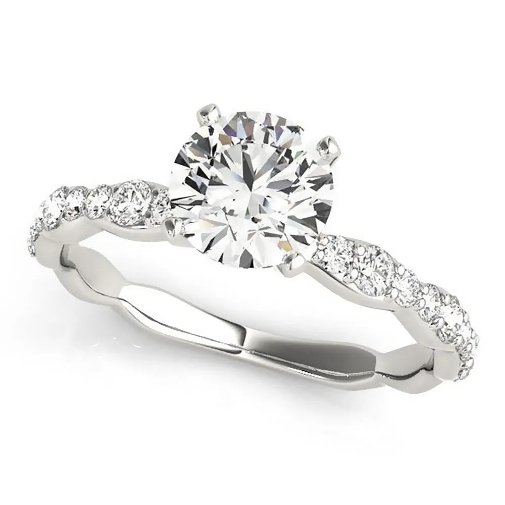 Auriya 14k Gold 2 1/2ct Round Moissanite and 1/3ctw Diamond Engagement Ring sold by Zulily