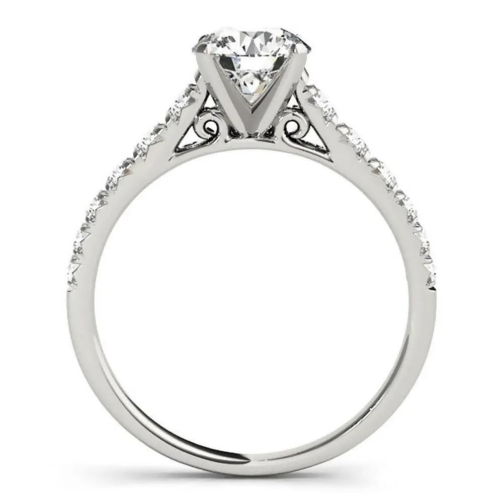 Auriya 14k Gold Classic 4ct Moissanite and Diamond Engagement Ring 1/3ctw sold by Zulily product image thumbnail 4