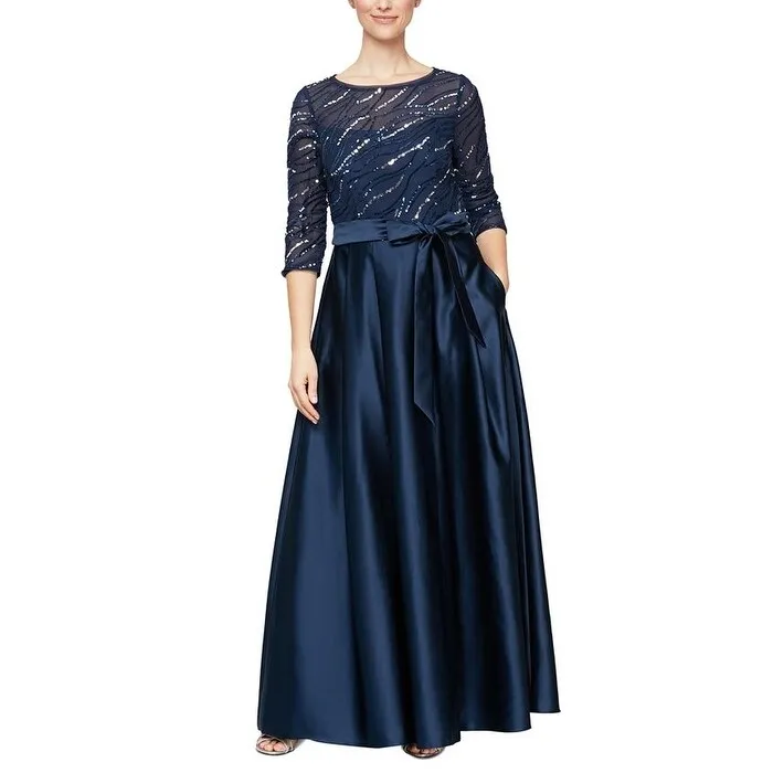 Alex Evenings Women's A Line Empire Waist Ball Gown Blue Size 4 sold by Zulily