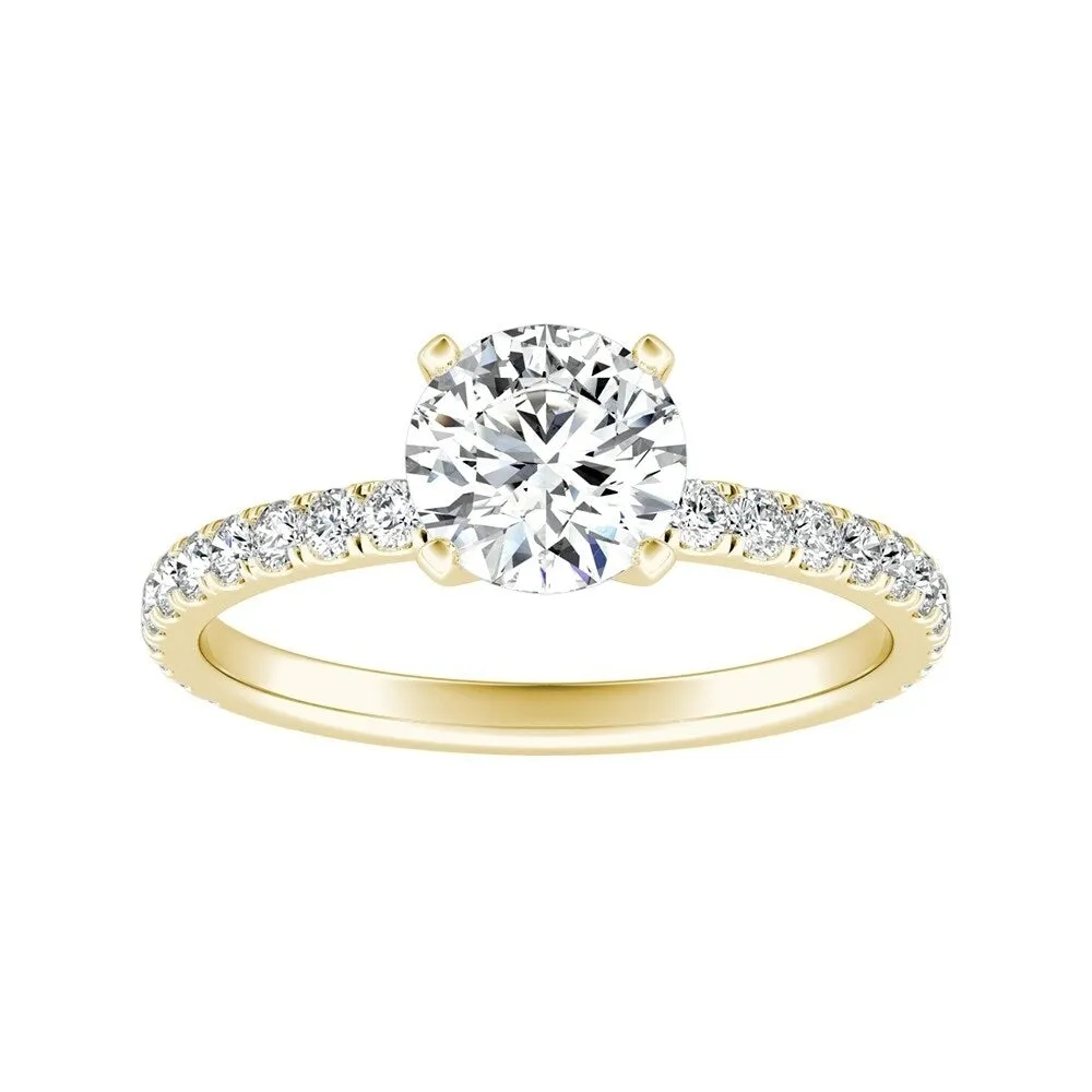 Auriya 14k Gold Classic 1ct Moissanite and Diamond Engagement Ring 1/3ctw sold by Zulily product image thumbnail 3