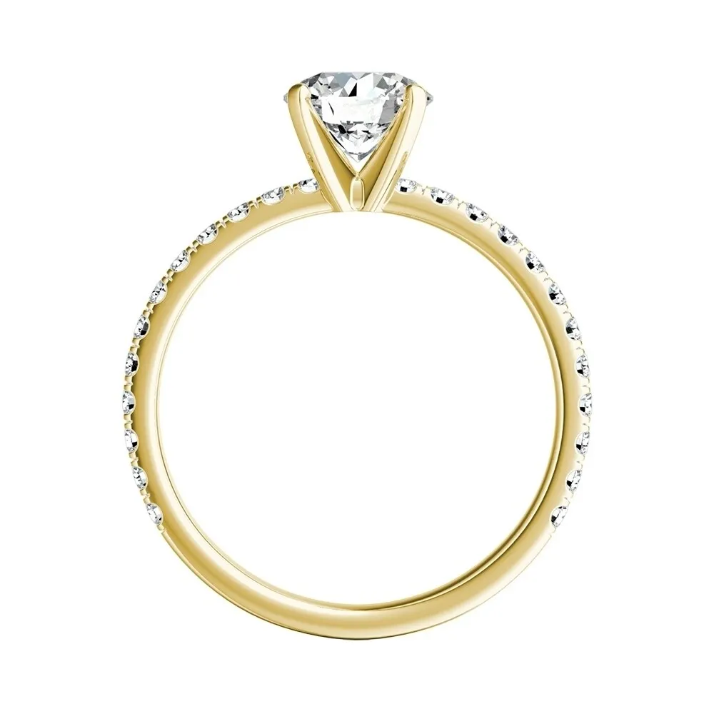 Auriya 14k Gold Classic 1ct Moissanite and Diamond Engagement Ring 1/3ctw sold by Zulily product image thumbnail 5