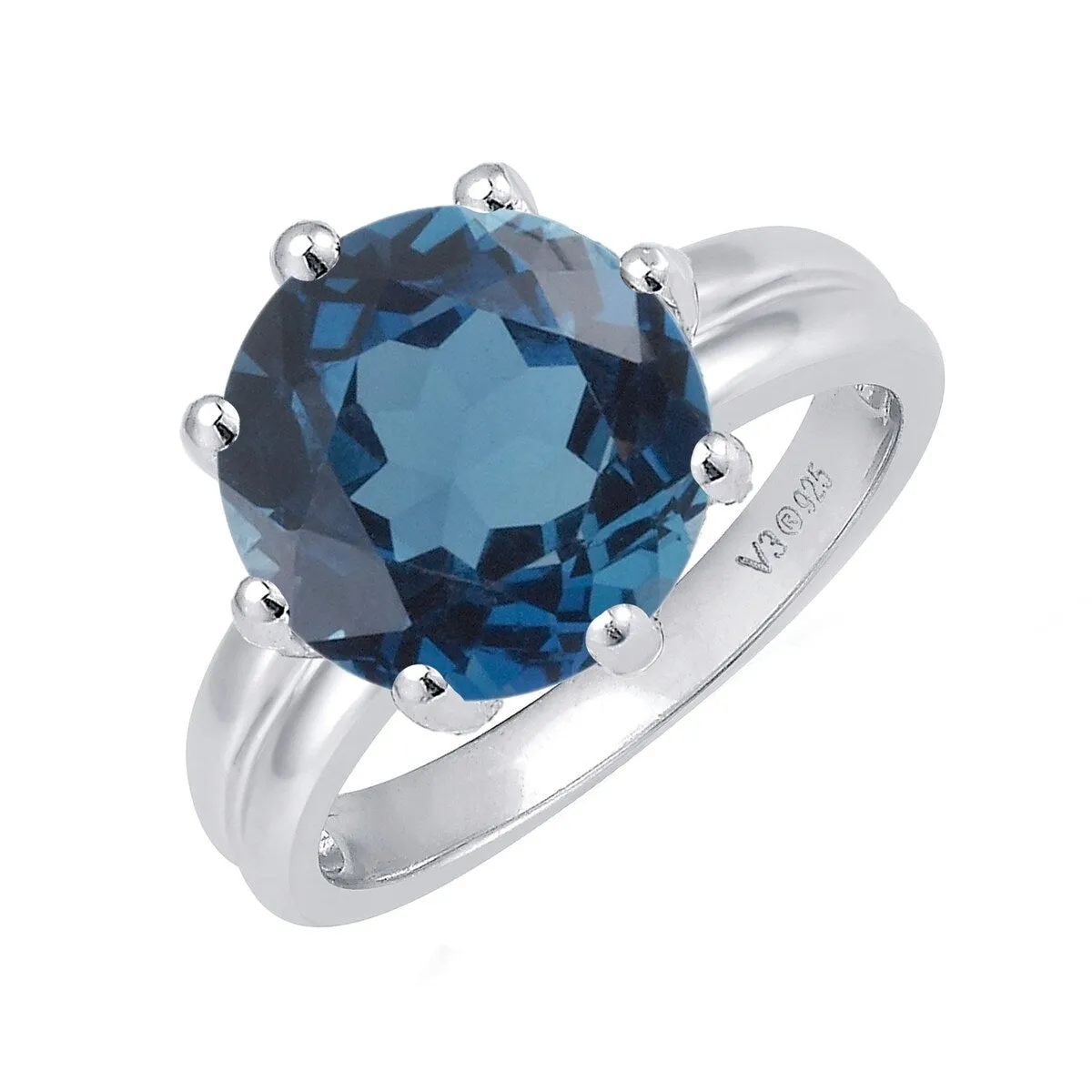 4.25CT Natural London Blue Topaz Sterling Silver Solitaire Ring sold by Zulily product image thumbnail 2