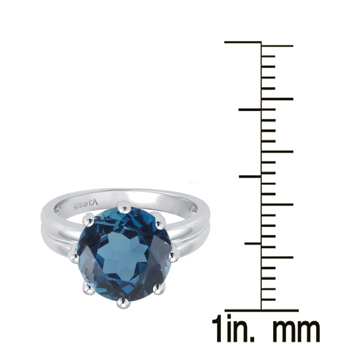 4.25CT Natural London Blue Topaz Sterling Silver Solitaire Ring sold by Zulily product image thumbnail 3