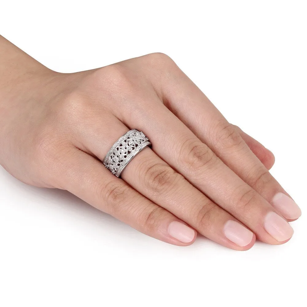Miadora Sterling Silver 1/6ct TDW Diamond Ring sold by Zulily product image thumbnail 4