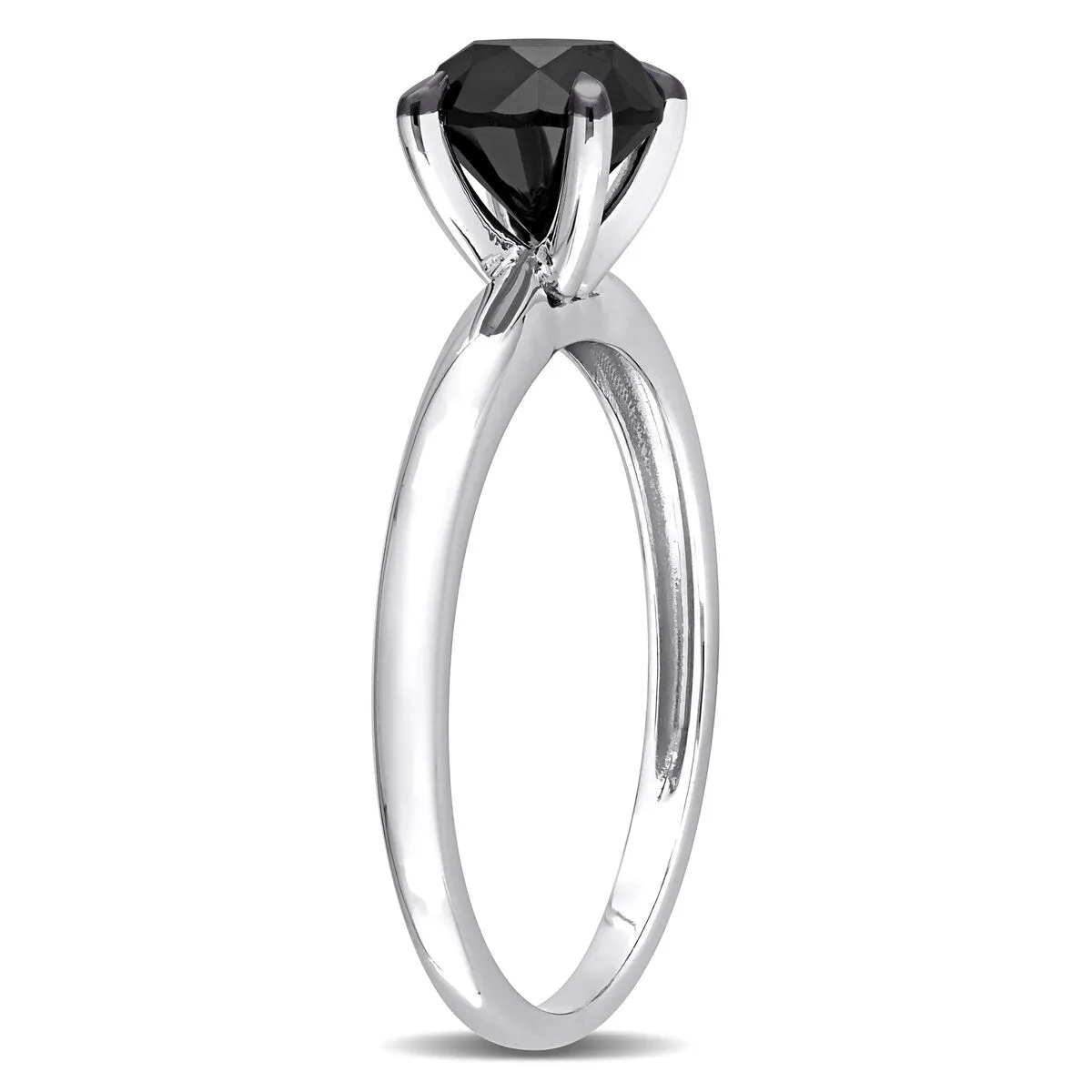 Miadora 1 1/2ct TDW Black Diamond Solitaire Engagement Ring in 14k White Gold sold by Zulily product image thumbnail 4