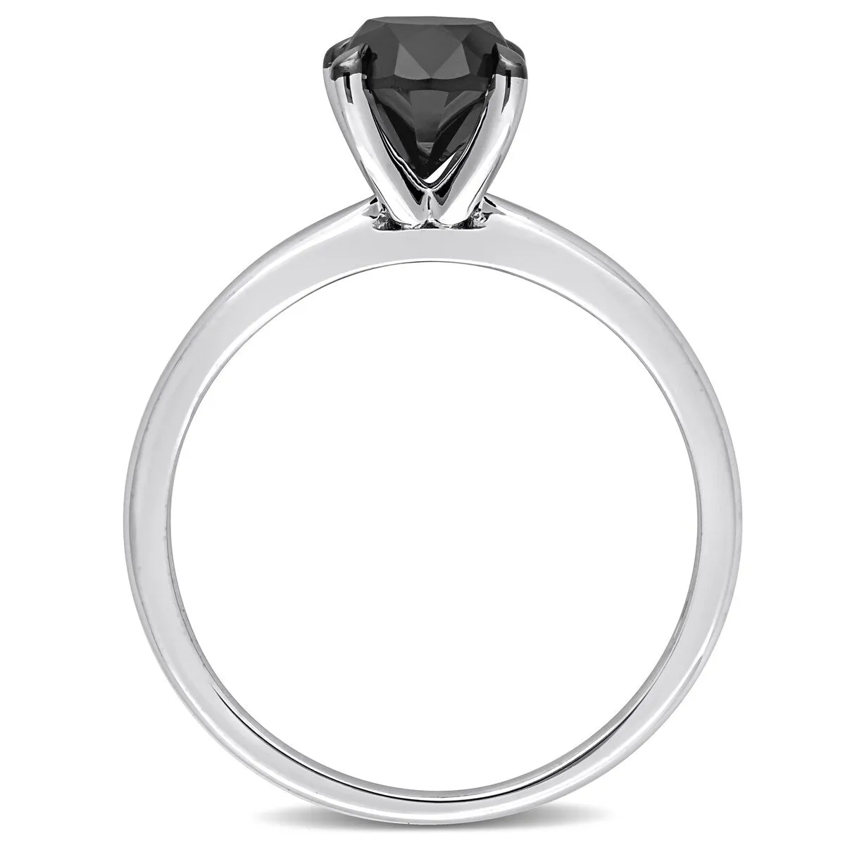 Miadora 1 1/2ct TDW Black Diamond Solitaire Engagement Ring in 14k White Gold sold by Zulily product image thumbnail 5