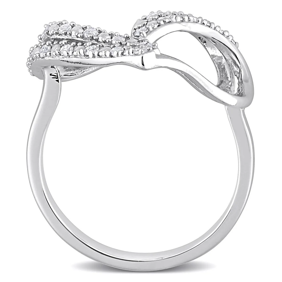 Miadora Sterling Silver 1/5ct TDW Diamond Open Double Heart Ring sold by Zulily product image thumbnail 4
