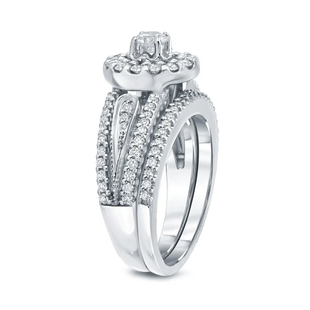 Auriya 3/5ctw Halo Black Diamond Engagement Ring Set 14k Gold sold by Zulily product image thumbnail 5