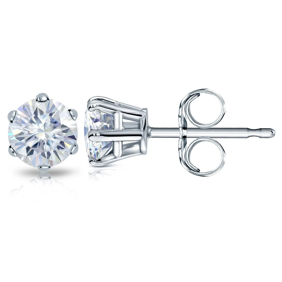Auriya 18k Gold 3ctw Round Moissanite Stud Earrings - 7.4 mm sold by Zulily product image thumbnail 5