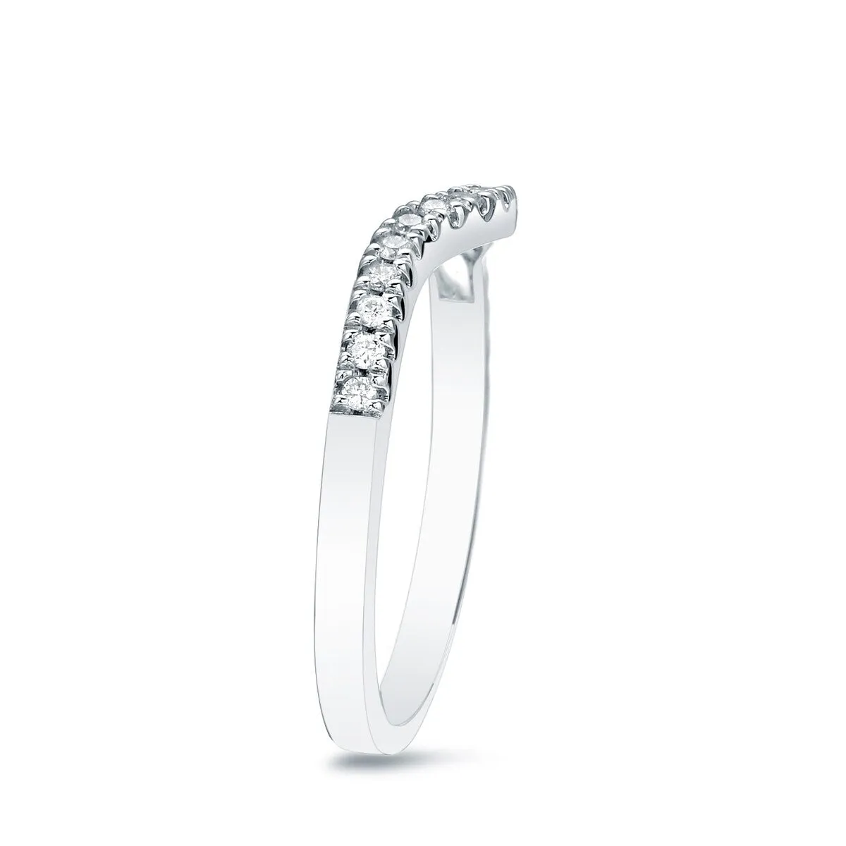 Auriya 1/4ctw Curved Diamond Wedding Band 14k Gold sold by Zulily product image thumbnail 2