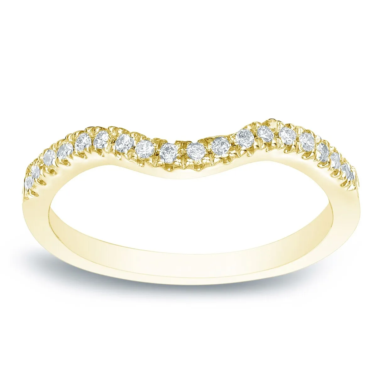 Auriya 1/4ctw Curved Diamond Wedding Band 14k Gold sold by Zulily product image thumbnail 5