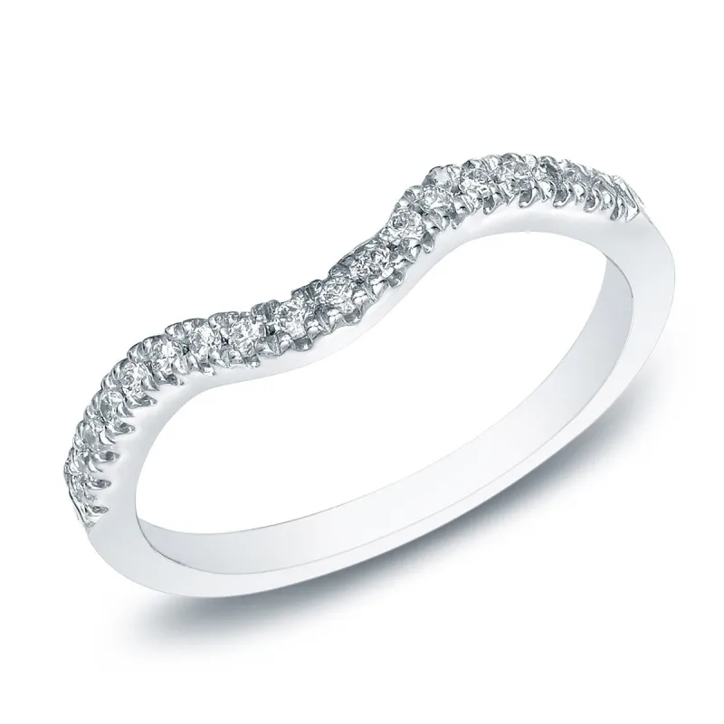Auriya 1/4ctw Curved Diamond Wedding Band 14k Gold made by Zulily