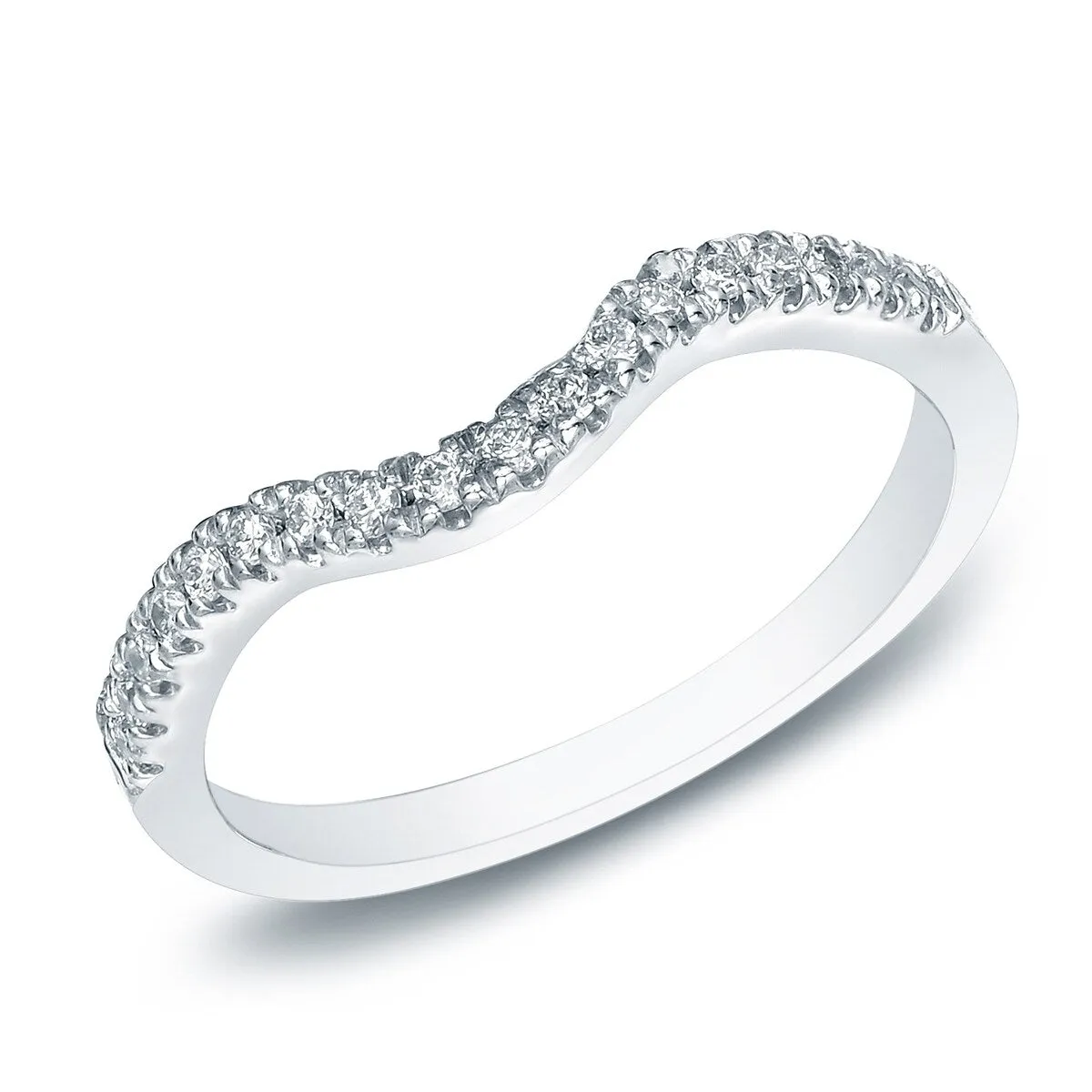 Auriya 1/4ctw Curved Diamond Wedding Band 14k Gold sold by Zulily