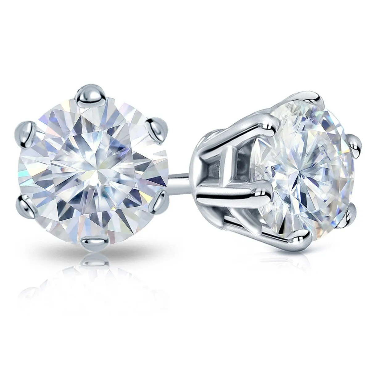 Auriya 18k Gold 3ctw Round Moissanite Stud Earrings - 7.4 mm sold by Zulily