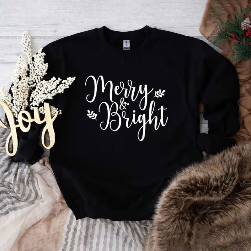 Merry and Bright Cursive Graphic Sweatshirt sold by Zulily
