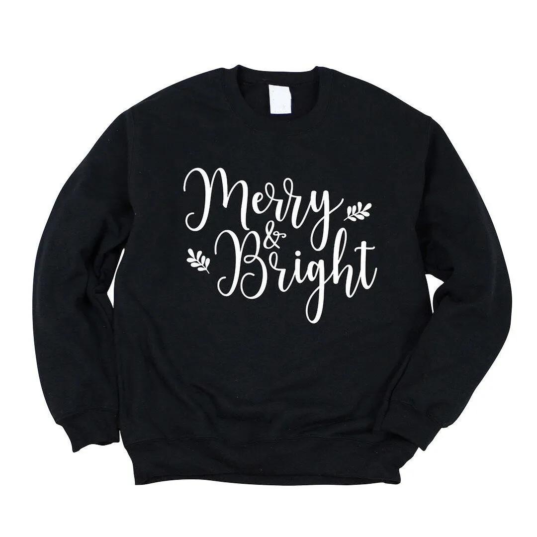 Merry and Bright Cursive Graphic Sweatshirt sold by Zulily product image thumbnail 2