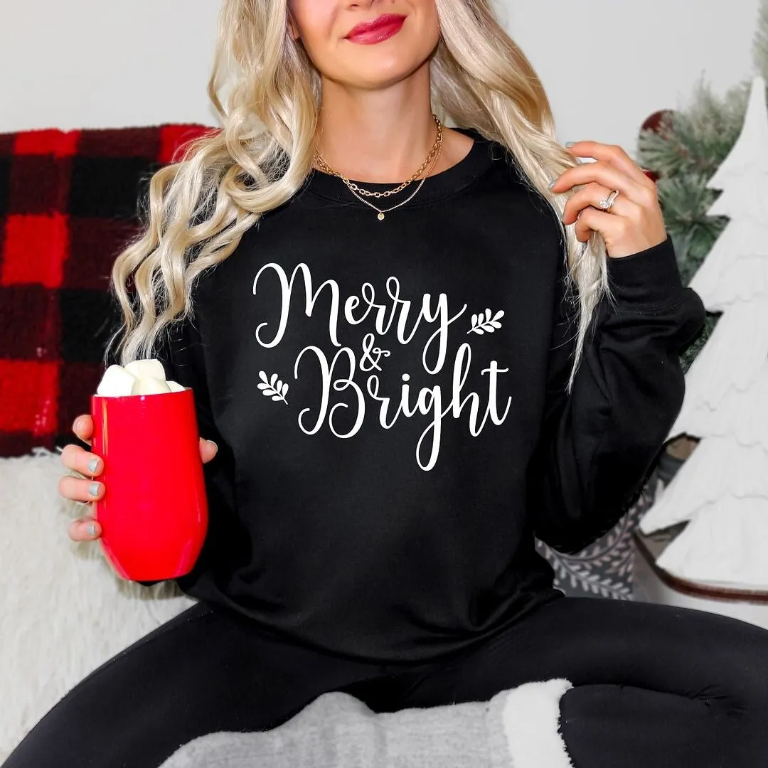 Merry and Bright Cursive Graphic Sweatshirt sold by Zulily product image thumbnail 3