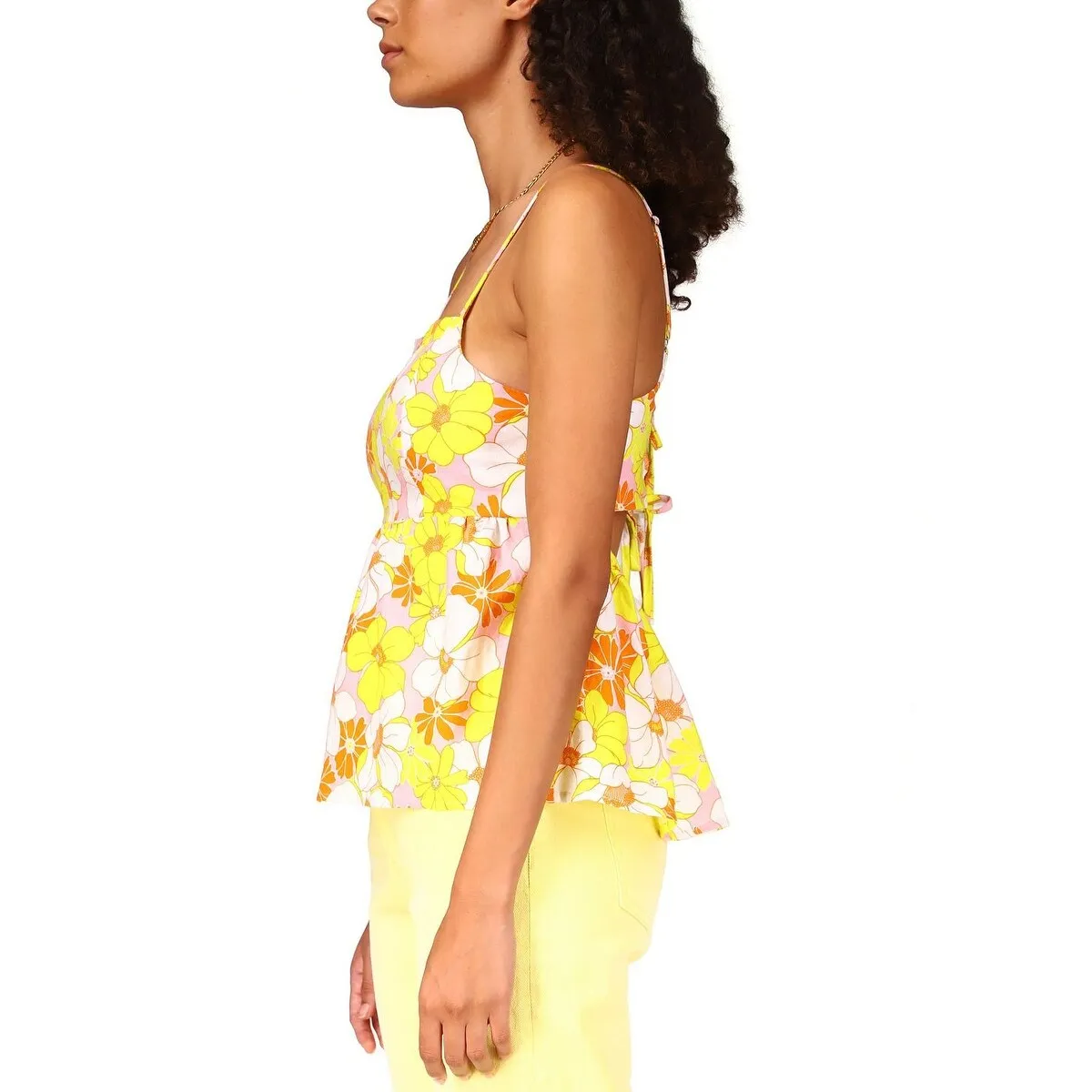 Sanctuary Women's Floral Print Linen Blend Top Pink Size X-Small sold by Zulily product image thumbnail 3