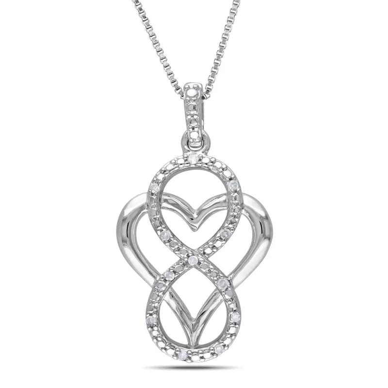 Miadora Sterling Silver Diamond Accent Heart Infinity Necklace sold by Zulily