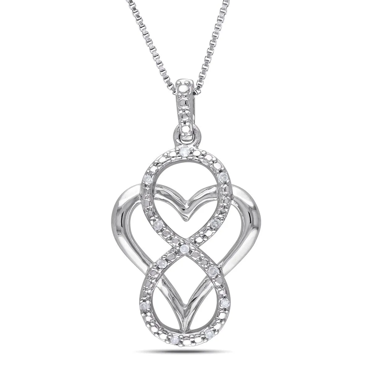 Miadora Sterling Silver Diamond Accent Heart Infinity Necklace sold by Zulily