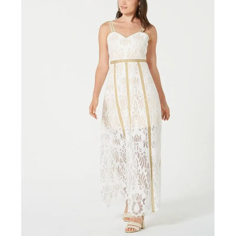 FOXIEDOX Women's Sleeveless Maxi Evening Dress White Size X-Large sold by Zulily