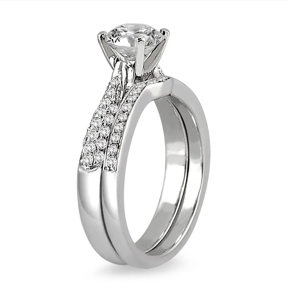 AGS Certified 1 1/2 Carat TW Pave Diamond Bridal Set in 14K White Gold (J-K Color, I2-I3 Clarity) sold by Zulily product image thumbnail 2