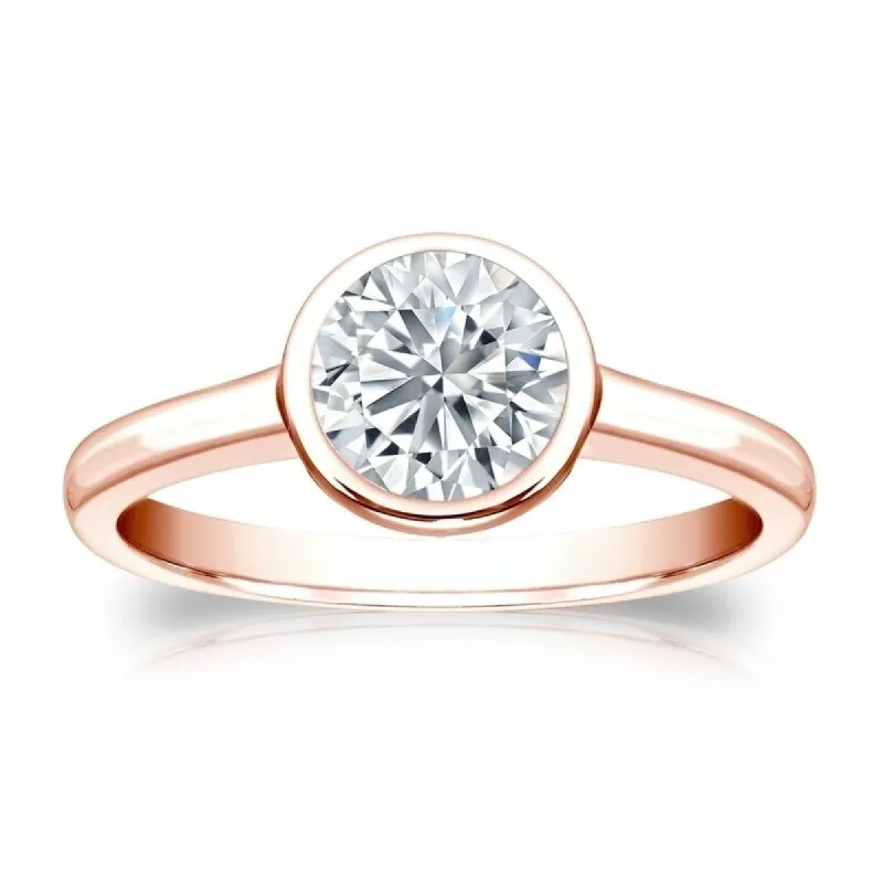 Auriya 14k Gold Certified 1.25ct TDW Bezel Set Round Diamond Soltiare Engagement Ring sold by Zulily