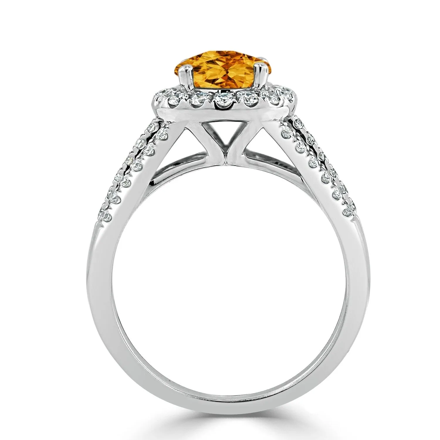 Auriya Modern 1 3/8ct Citrine and Halo Diamond Engagement Ring 1/2cttw 14k Gold sold by Zulily product image thumbnail 5