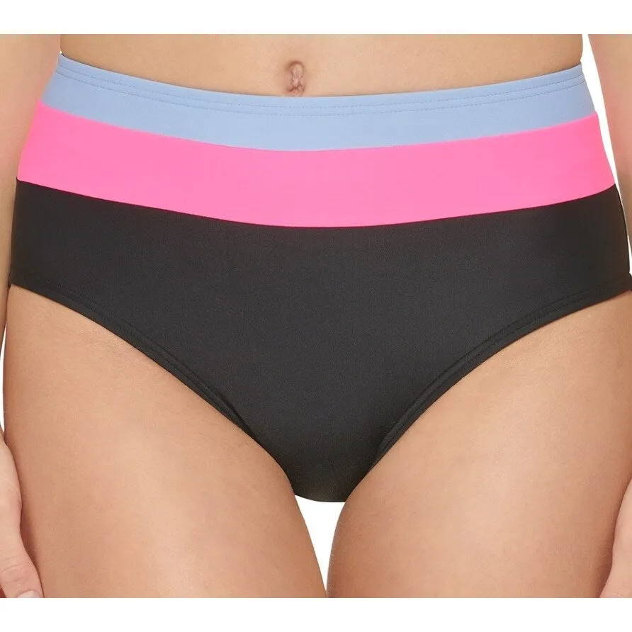 Dkny Women's Colorblocked High Waist Bikini Bottoms Swimsuit Gray sold by Zulily product image thumbnail 3