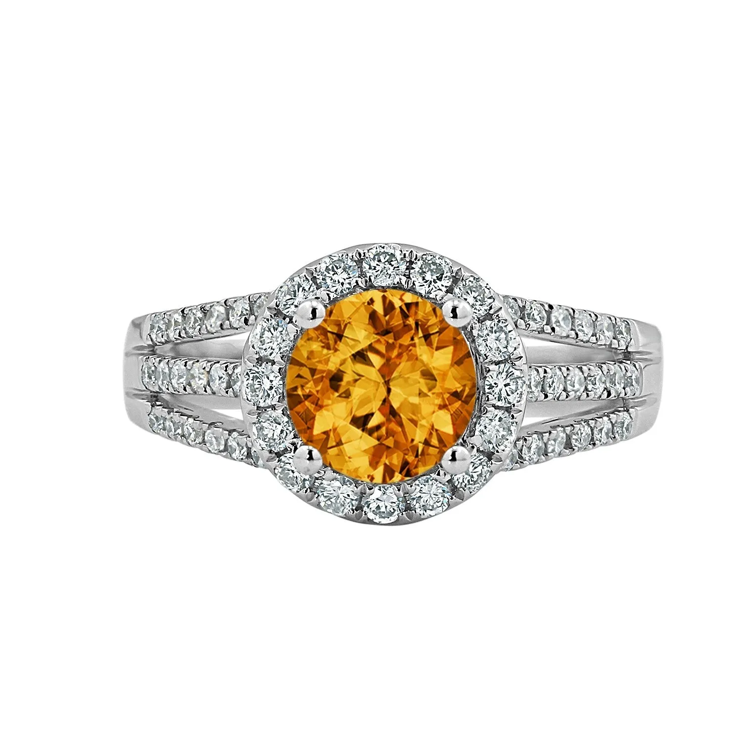 Auriya Modern 1 3/8ct Citrine and Halo Diamond Engagement Ring 1/2cttw 14k Gold sold by Zulily product image thumbnail 2