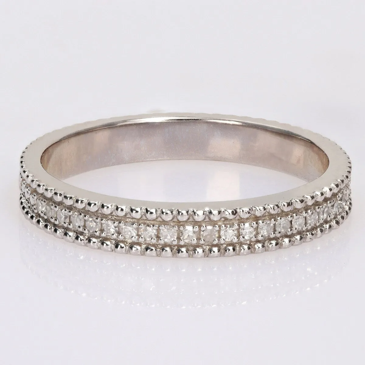 Miadora 1/10ct TDW Diamond Stackable Anniversary Wedding Band in Sterling Silver sold by Zulily product image thumbnail 2