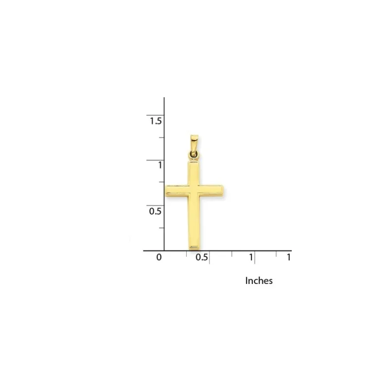 Curata 14k Yellow Gold 18" Polished Double Edged Hollow Large Cross Necklace -32.5x16.5mm sold by Zulily