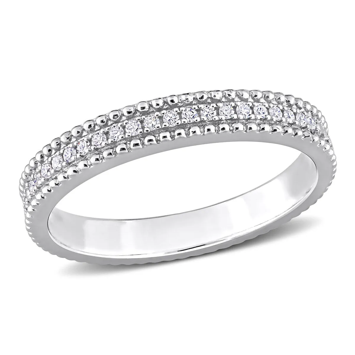 Miadora 1/10ct TDW Diamond Stackable Anniversary Wedding Band in Sterling Silver sold by Zulily