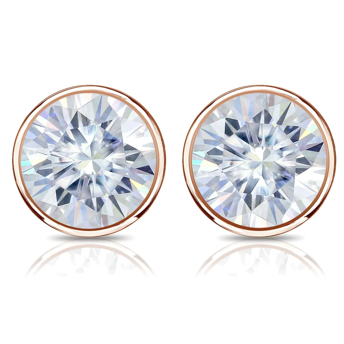 Auriya 14k Gold 1 1/2ctw Bezel-set Round Moissanite Stud Earrings - 5.9 mm sold by Zulily product image thumbnail 5