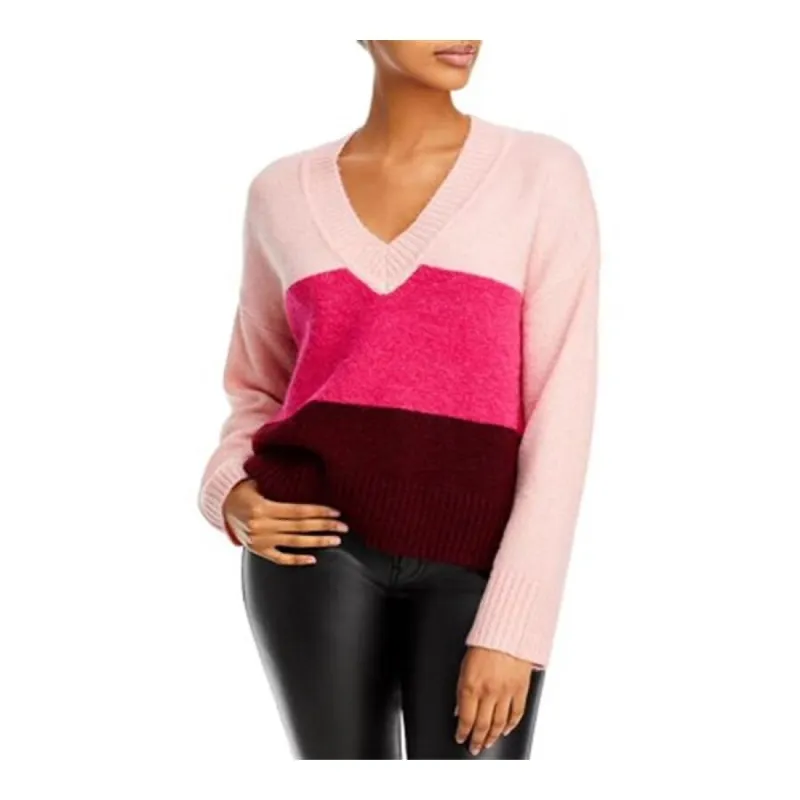 Aqua Women's Colorblock Knit Pullover Sweater Pink sold by Zulily