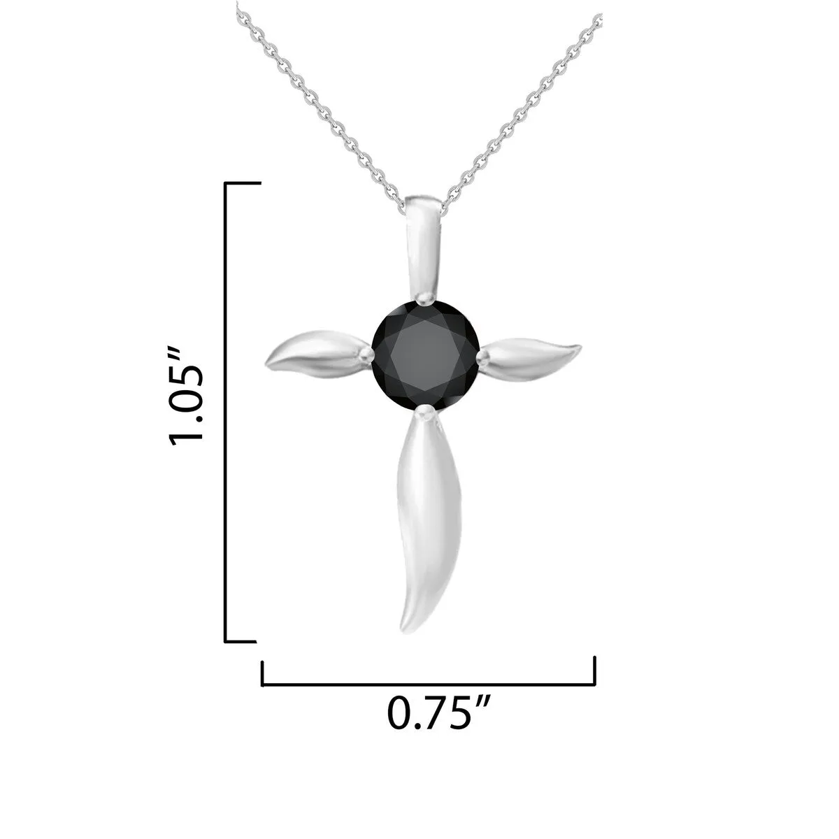 1.00 Carat Natural Black Diamond Sterling Silver Cross Pendant sold by Zulily product image thumbnail 3