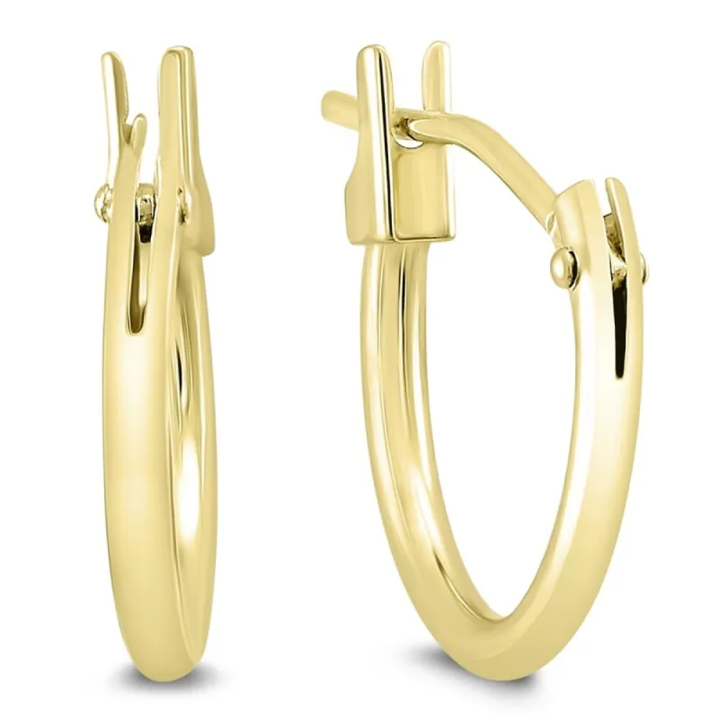 12MM Huggie Hoop Earrings in 14K Yellow Gold sold by Zulily