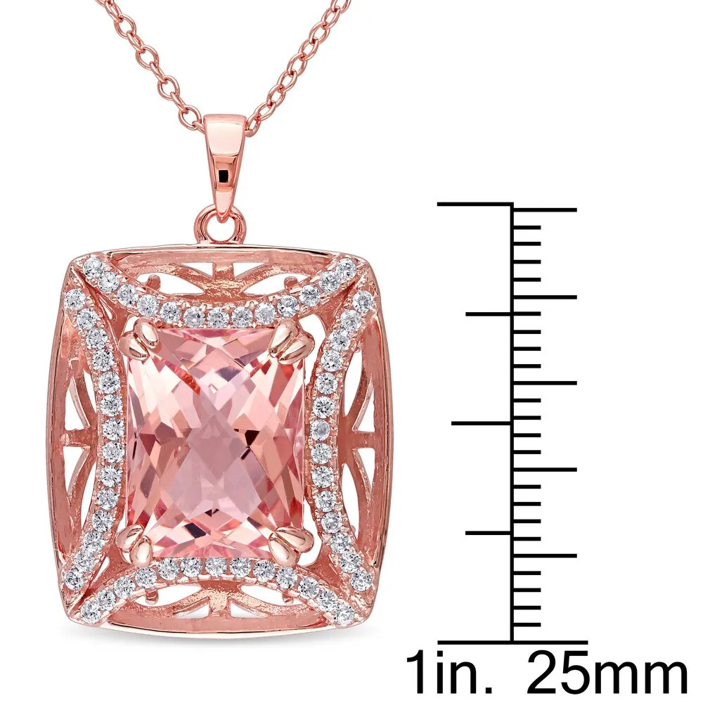 Miadora Rose-Plated Silver Rose Glass and Cubic Zirconia Necklace sold by Zulily product image thumbnail 5