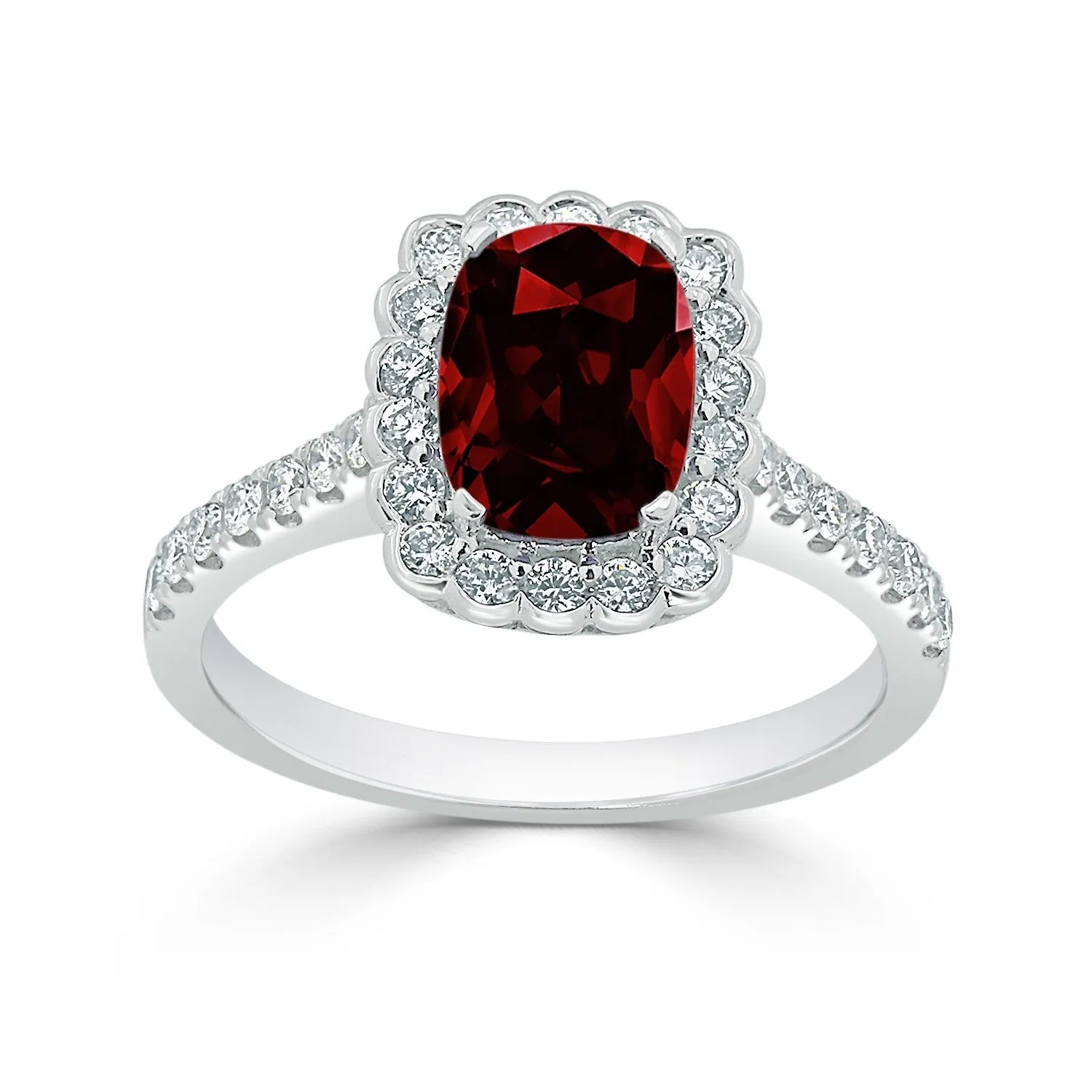 Auriya Vintage 1 1/3ct Cushion-cut Garnet Halo Diamond Engagement Ring 1/2ctw 14k Gold sold by Zulily product image thumbnail 3