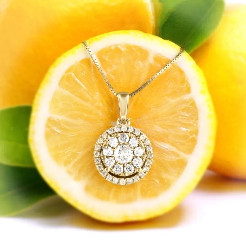 De Couer IGI Certified 14K Yellow Gold 1/2ct TDW Diamond Cluster Necklace sold by Zulily