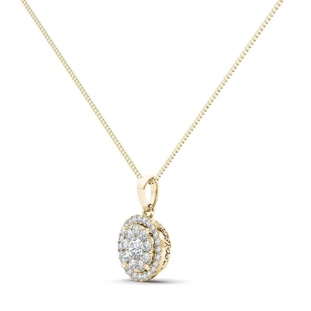De Couer IGI Certified 14K Yellow Gold 1/2ct TDW Diamond Cluster Necklace sold by Zulily product image thumbnail 3