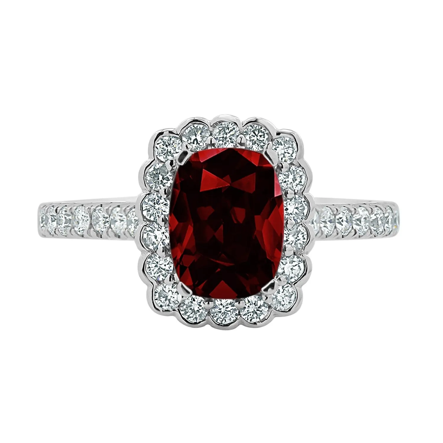 Auriya Vintage 1 1/3ct Cushion-cut Garnet Halo Diamond Engagement Ring 1/2ctw 14k Gold sold by Zulily product image thumbnail 2