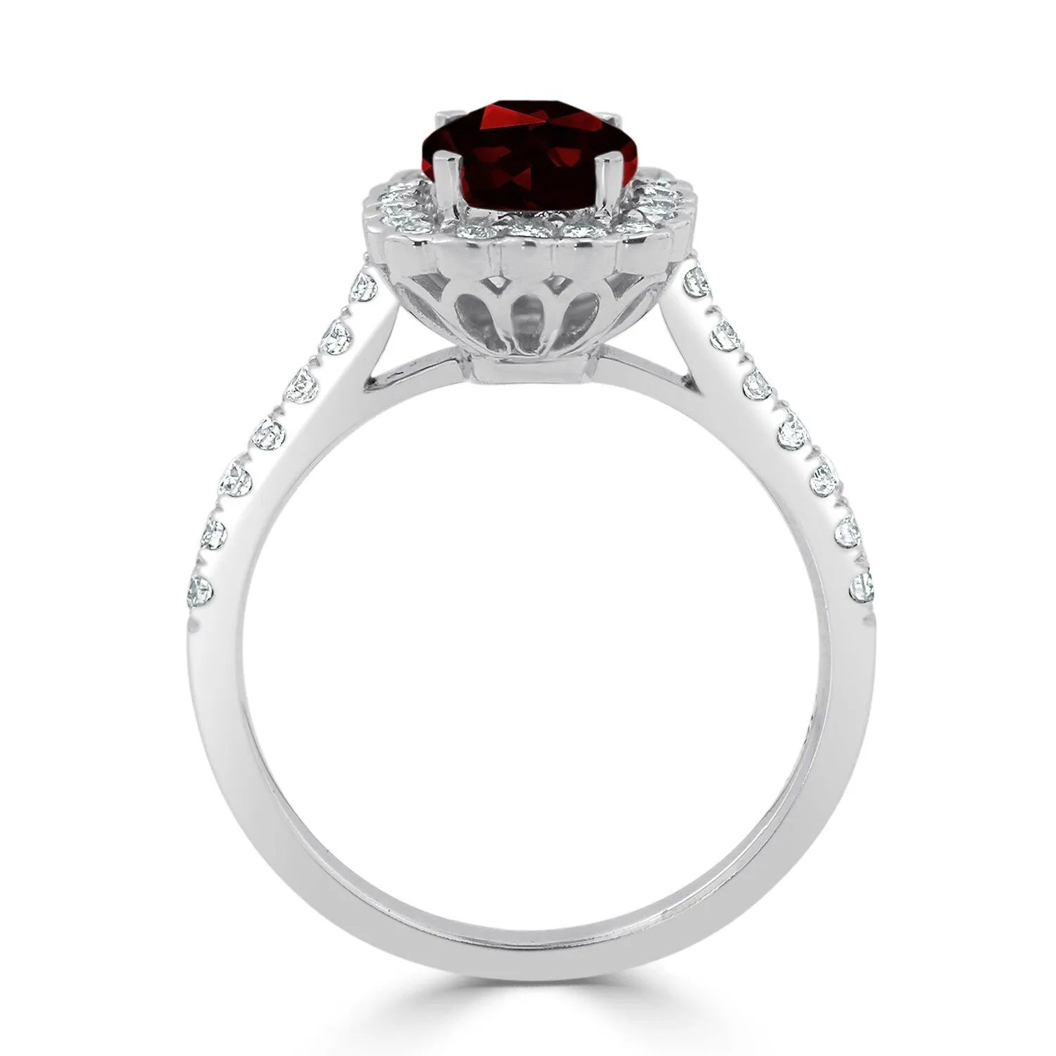 Auriya Vintage 1 1/3ct Cushion-cut Garnet Halo Diamond Engagement Ring 1/2ctw 14k Gold sold by Zulily product image thumbnail 5