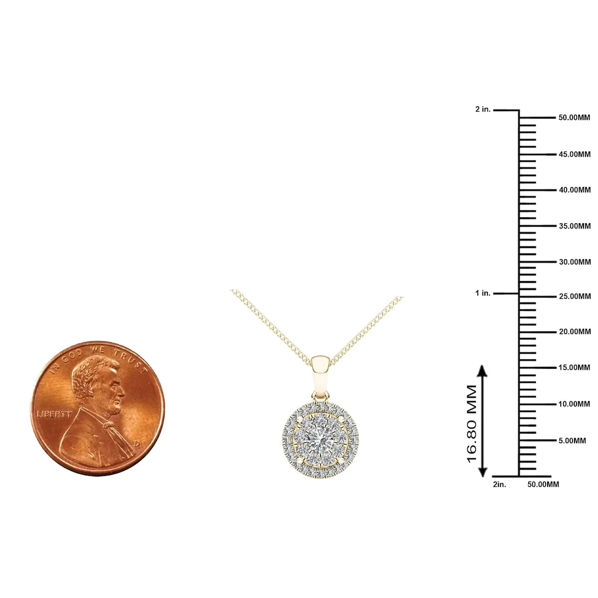 De Couer IGI Certified 14K Yellow Gold 1/2ct TDW Diamond Cluster Necklace sold by Zulily product image thumbnail 5